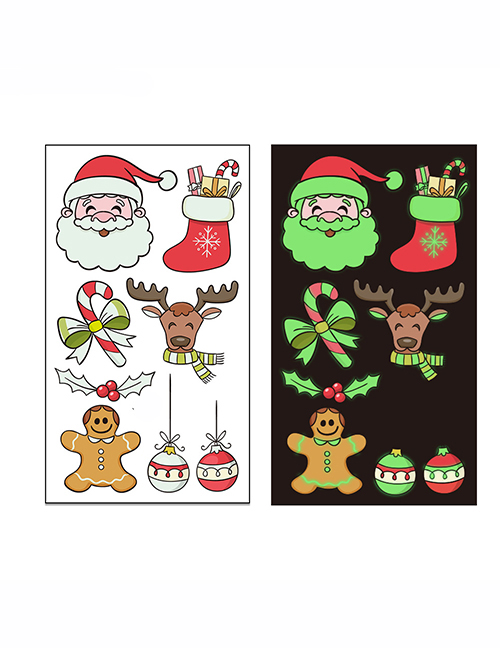 Fashion Luminous Christmas Y-068 Cartoon Christmas Luminous Tattoo Stickers