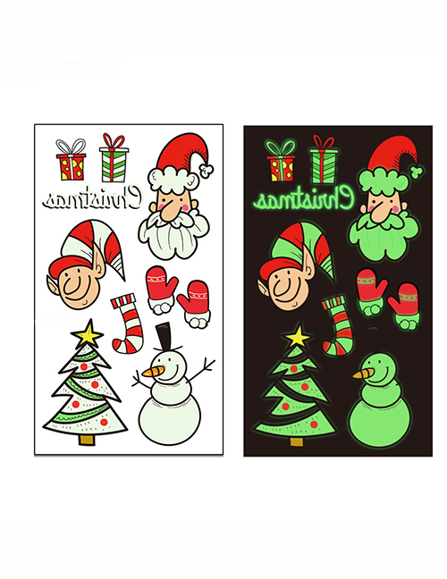 Fashion Luminous Christmas Y-070 Cartoon Christmas Luminous Tattoo Stickers