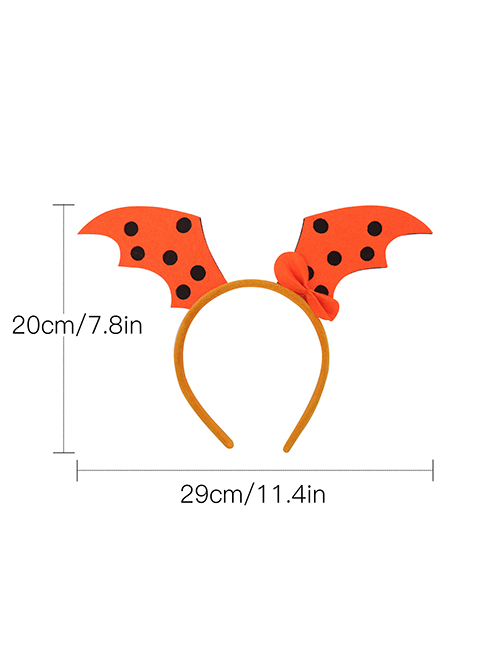 Fashion Orange Halloween Head Bat Polka Dot Headband