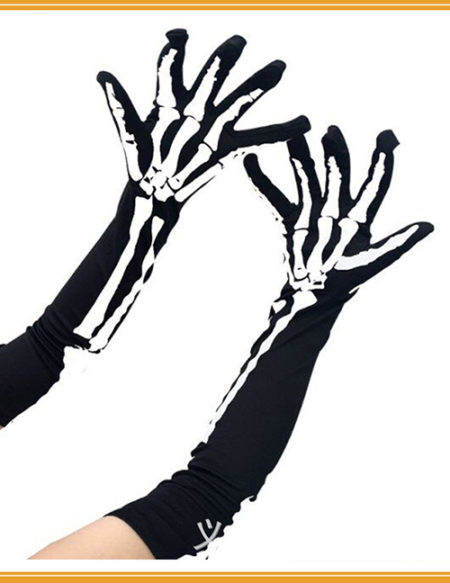 Fashion Long Gloves Halloween Print Gloves