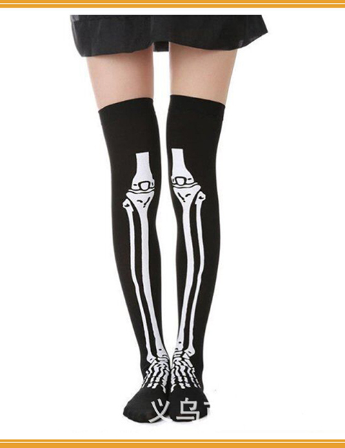 Fashion Skeleton Socks Halloween Print Gloves