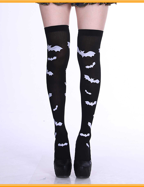 Fashion Bat Socks Halloween Print Stockings