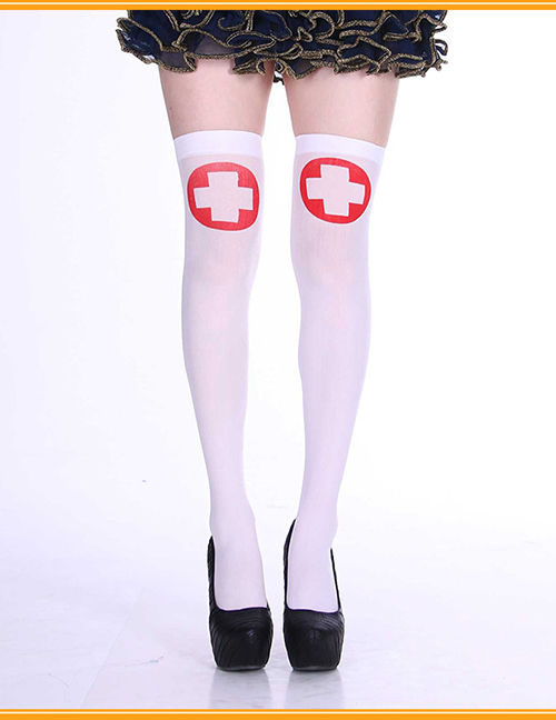 Fashion Nurse Socks Halloween Print Stockings