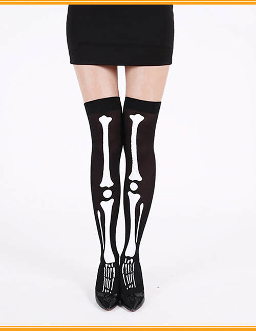 Fashion Skull Socks Halloween Print Stockings