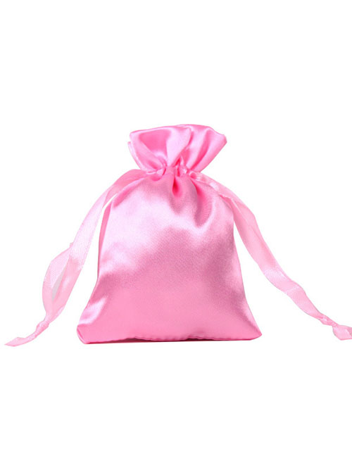 Fashion Pink 8*11cm 100 Batches Satin Drawstring Jewelry Bag