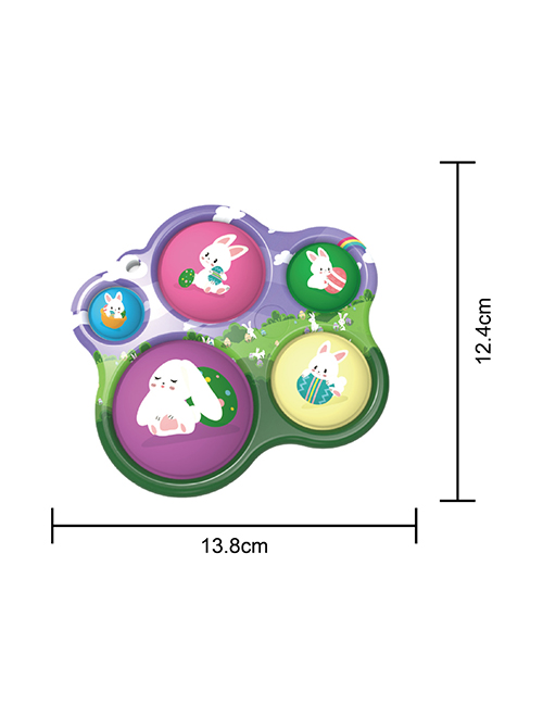 Fashion 1415 Easter 5 Round Bubble Music Plastic Cartoon Geometric Press Toy
