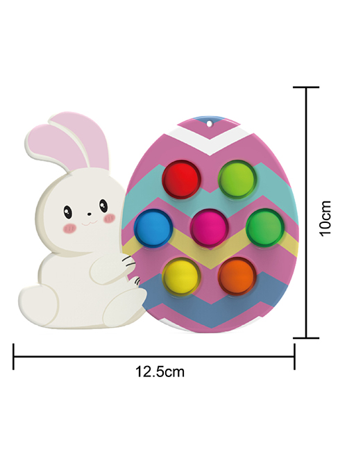 Fashion 1420 Rabbit Hugging Egg Bubble Plastic Cartoon Geometric Press Toy