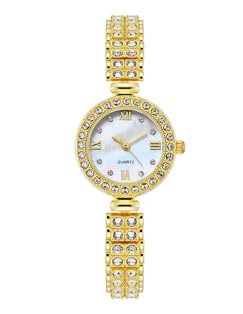 Fashion Gold Stainless Steel Round Dial Watch