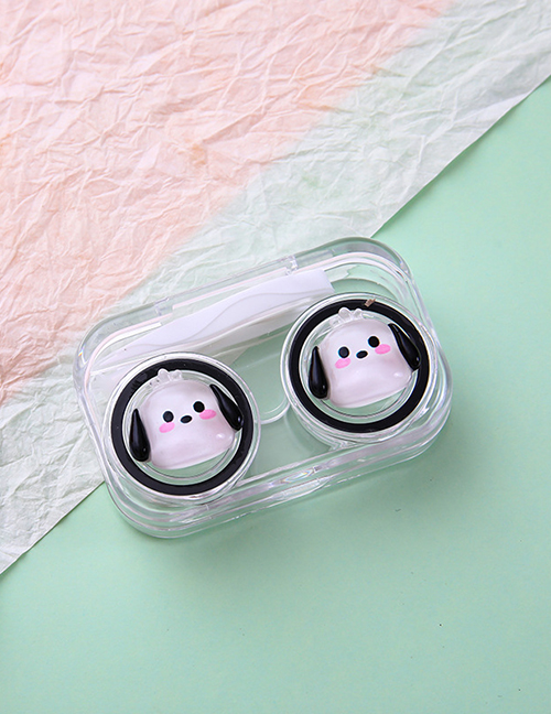 Fashion Black Ear Dog Plastic Cartoon Transparent Contact Lenses Box