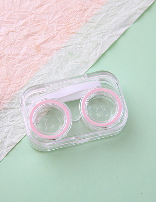 Fashion Simplicity-pink Plastic Double -circular Contact Lenses Box
