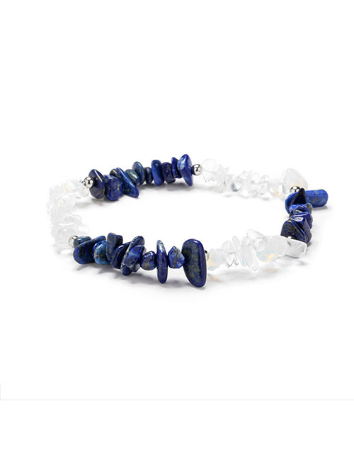 Fashion 346 Blue And White Irregular Broken Crystal Bracelet