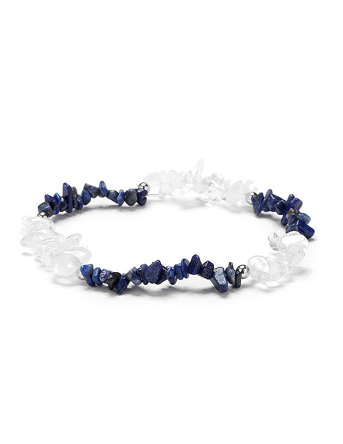 Fashion 350 Blue And White 2 Irregular Broken Crystal Bracelet