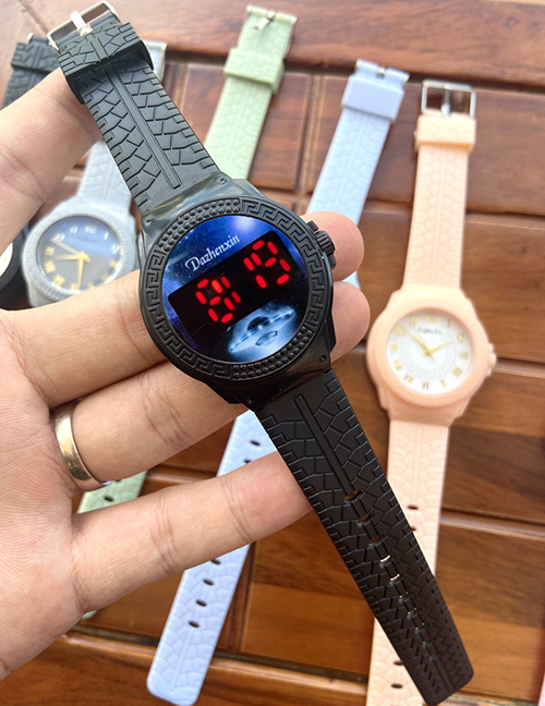 Fashion Style 7 Plastic Geometric Round Dial Watch