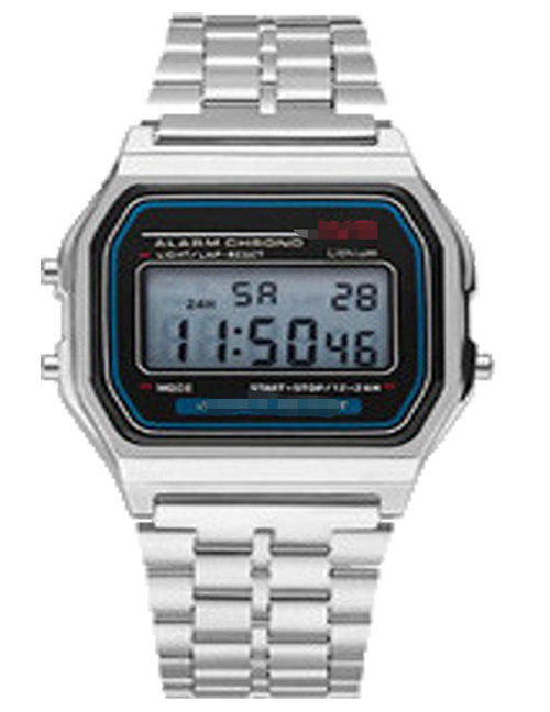 Fashion Silver Plastic Geometric Square Dial Watch