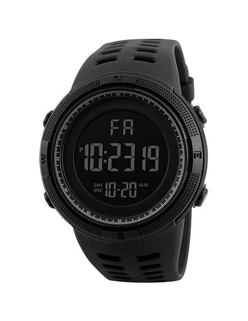 Fashion Black Plastic Geometric Round Dial Watch