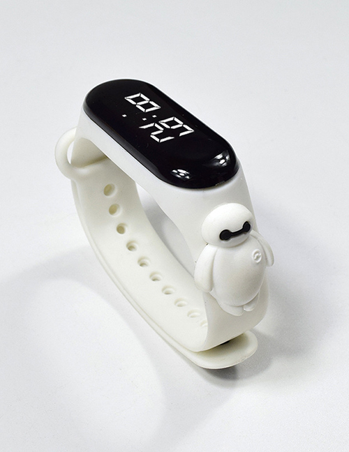 Fashion White Big White Plastic Cartoon Rectangular Dial Watch