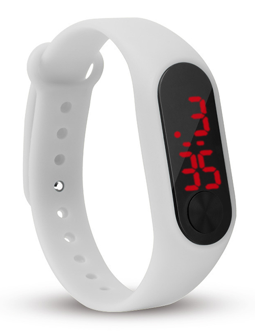 Fashion White Plastic Rectangular Dial Watch