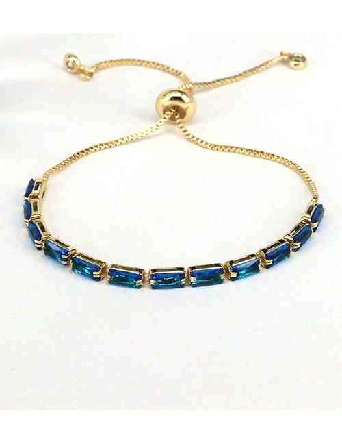 Fashion Navy Blue Copper Inlaid Claw Chain Pulling Bracelet
