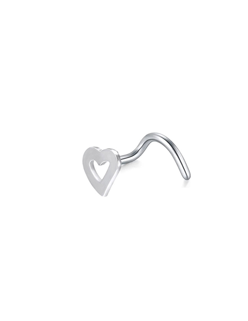 Fashion Peach Heart Hollow Glossy (8 Sets) Titanium Steel Geometric Heart Piercing Nose Ring