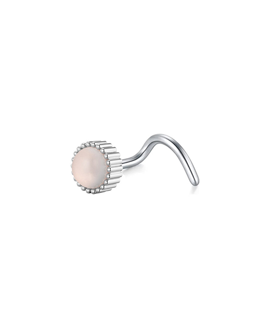 Fashion Round Opal (set Of 8) Titanium Steel Geometric Round Cat Eye Piercing Nose Ring