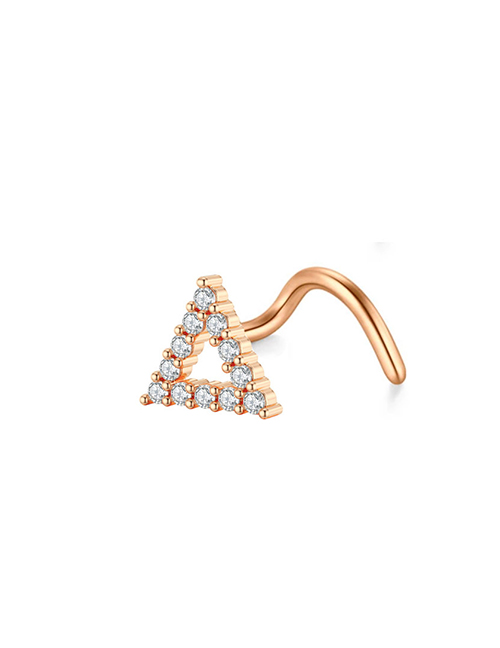 Fashion Triangle (6) Titanium Steel Inlaid Zirconium Geometric Piercing Nose Ring
