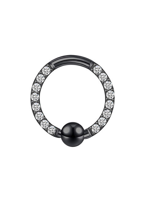 Fashion Card Ball Ring Black 1.2*8 (5 Pcs) Stainless Steel Ball Ring Piercing Nose Ring