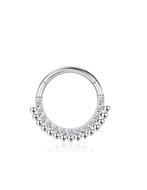 Fashion Edge Balls (5 Pcs) Titanium Diamond Geometric Ring Piercing Nose Ring