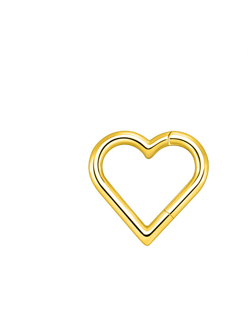 Fashion Glossy Peach Heart Gold (g23) 1.2*10 (4pcs) Titanium Heart Piercing Nose Ring