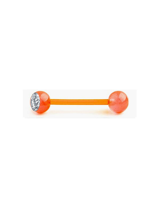 Fashion Orange (8 Sets) Titanium Steel Diamond-set Geometric Piercing Tongue