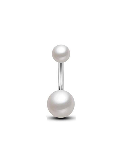 Fashion Steel Rod Double-headed Pearls (5) Titanium Steel Pearl Piercing Navel Nails