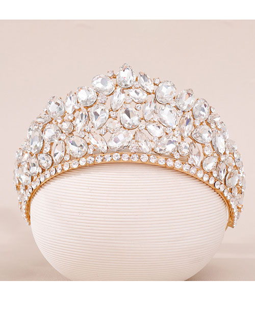 Fashion Gold Alloy Diamond Geometric Crown