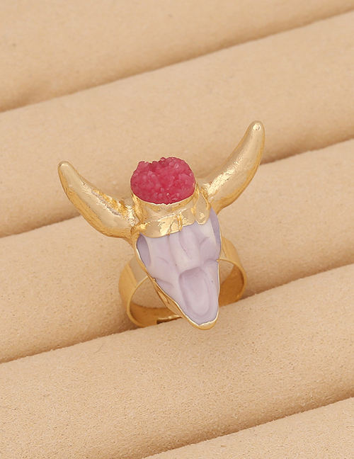 Fashion 1# Resin Geometric Bull Head Ring