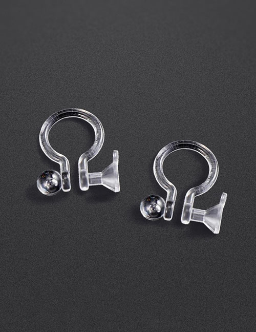Fashion 1 Transparent Ear Clips With Hanging Ear Clips 1000 Pcs/pack (2 Packs Start From Batch) Transparent Geometric Plastic Ear Hook Diy Accessories