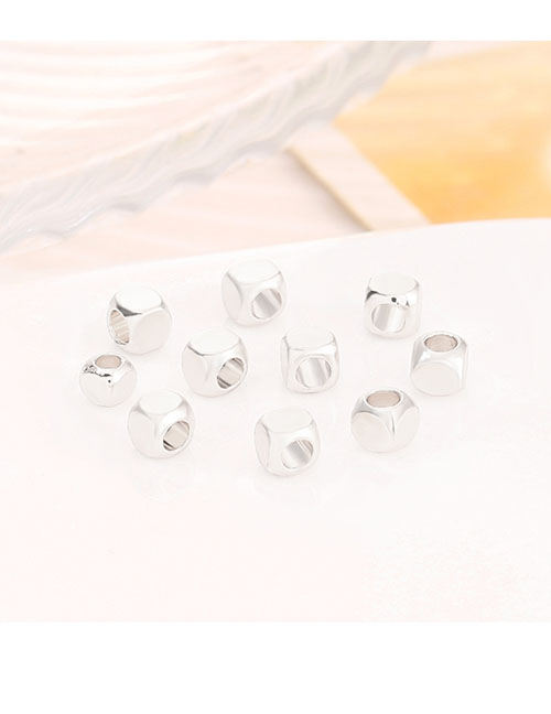 Fashion Color Retention Thick Silver Real Gold Color Retention 5.0mm Hole 3.5 A Pack Of 100 (2 Packs Starting Batch) Copper Clad Gold Rounded Square Bead Ornament Accessories