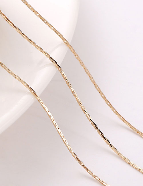 Fashion Package Kc Gold Gold Wire Chain Wire Diameter About 0.65mm Bundle / 100 Yards Price (2 Yards Minimum Batch) Copper Clad Gold Snake Bone Chain Jewelry Accessories