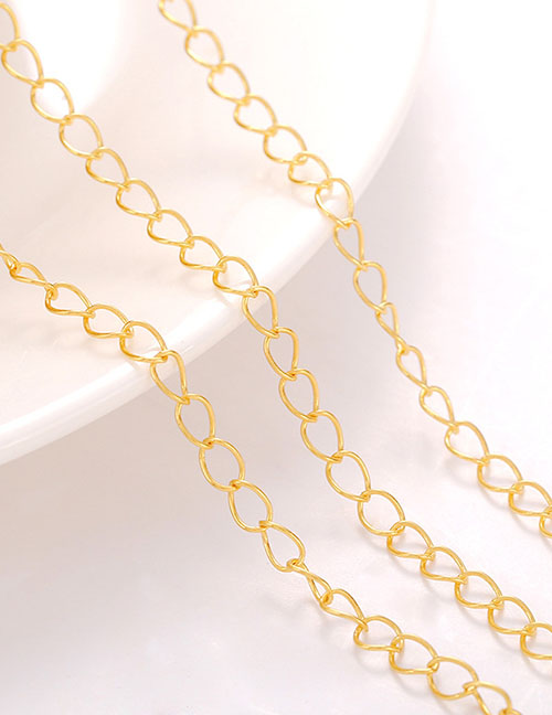 Fashion 18k Gold-covered Gold-covered Color Retention 150 Width About 3mm One Meter Price (2 Yards Minimum Batch) Copper Clad Gold Geometric Chain Jewelry Accessories