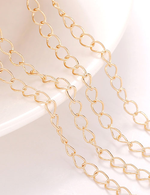 Fashion Package Kc Gold Package Gold Color Retention 150 Width About 3mm One Meter Price (2 Yards Minimum Batch) Copper Clad Gold Geometric Chain Jewelry Accessories