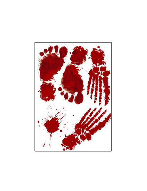 Fashion Style 4 Halloween Bloody Handprints Bloody Footprints Wall Sticker
