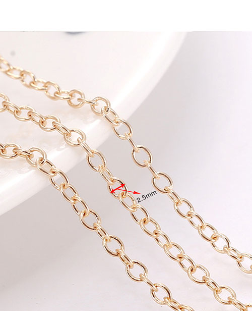 Fashion 3 Kc Gold Round O Cross Chain Round O Cross Chain Width About 2.5mm Bundle/100 Yard Price (2 Yards Batch) Pure Copper Geometric Chain Jewelry Accessories