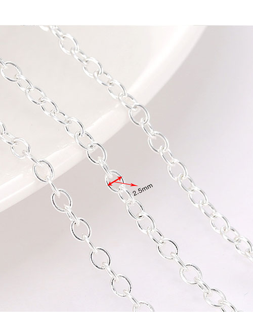 Fashion 4 Silver Round O Cross Chain Gold-packed Color Preservation Round O Cross Chain Width About 2.5mm One Meter Price (2 Yards Minimum) Pure Copper Geometric Chain Jewelry Accessories