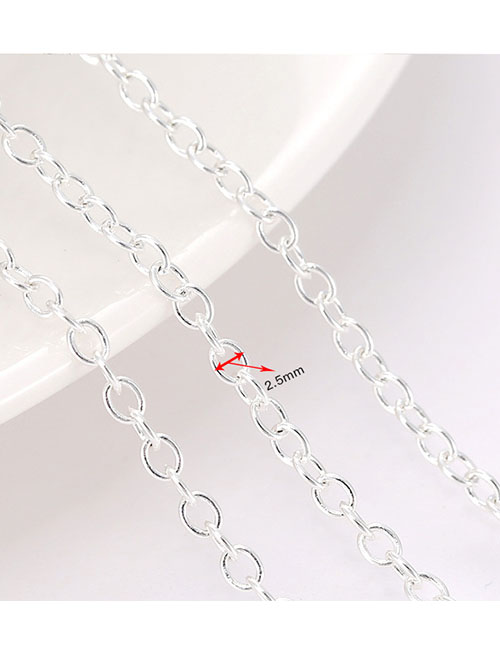 Fashion 4 Silver Round O Cross Chain Round O Cross Chain Width About 2.5mm Bundle / 100 Yards Price (2 Yards Minimum Batch) Pure Copper Geometric Chain Jewelry Accessories