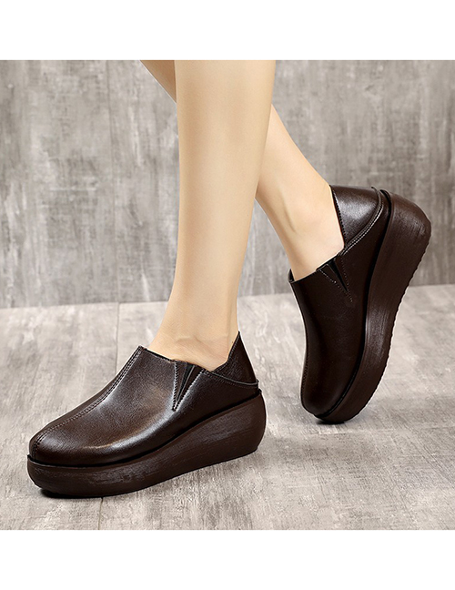 Fashion Brown Platform Shoes With Platform Heels
