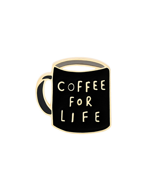 Fashion Coffee Cup 1 Coffee Cup Alloy Paint Letter Brooch