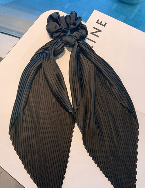 Fashion Plain Black Silk Bowknot Polka Dot Printed Ribbon Hair Rope