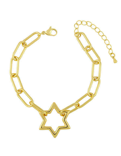 Fashion Hexagonal Diamond Letter Pentagram Cross Bracelet
