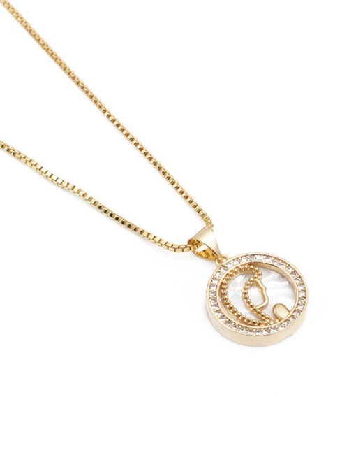 Fashion Demon Eye Moon Pearl Micro-inlaid Zircon Moon And Six-pointed Star Pendant Necklace
