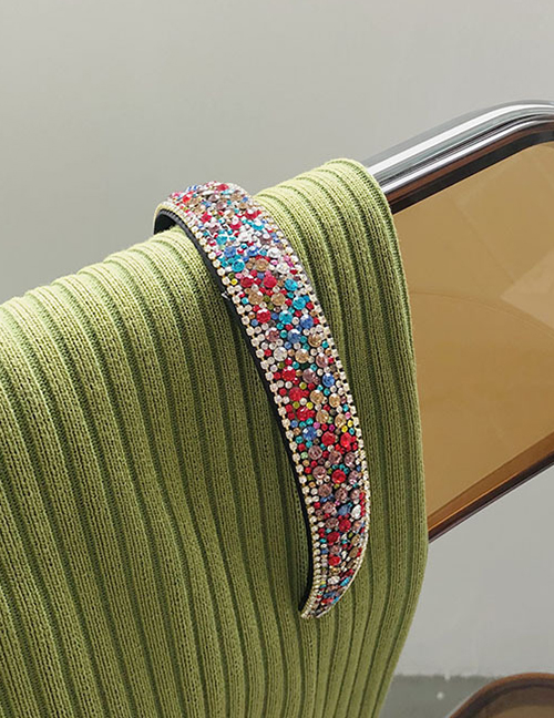 Fashion Color Diamond-studded Geometric Wide-brimmed Headband