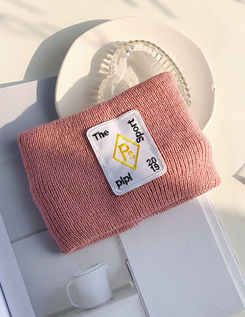 Fashion Pink Applique Wide-edge Wool Knit Headband