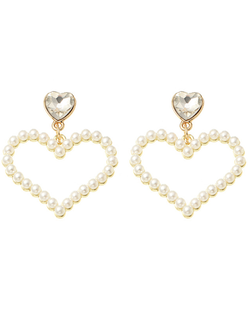 Fashion Love Geometric Round Five-pointed Star Pearl Love Earrings