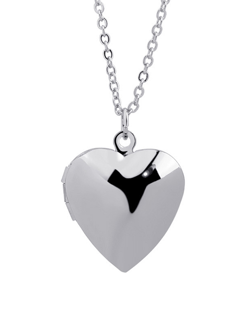 Fashion Silver Color Love Heart Glossy Copper Gold Plated Openable Necklace